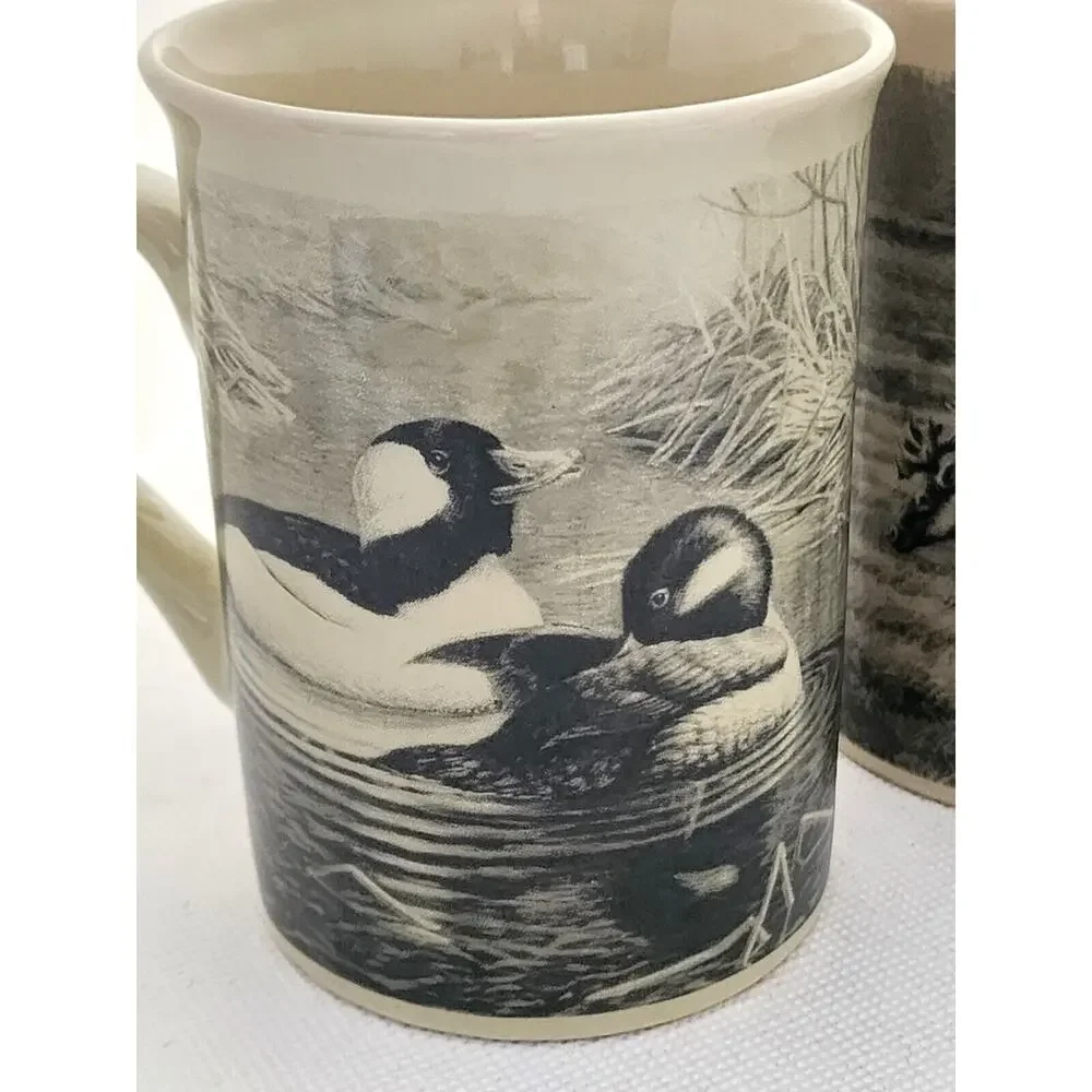 Cups/Mugs-Field & Stream-Vintage Look-Deer-Elk-Mallard-Wood Duck-8 oz-Set of 4 - Picture 12 of 16